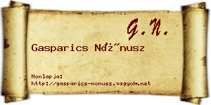 Gasparics Nónusz névjegykártya